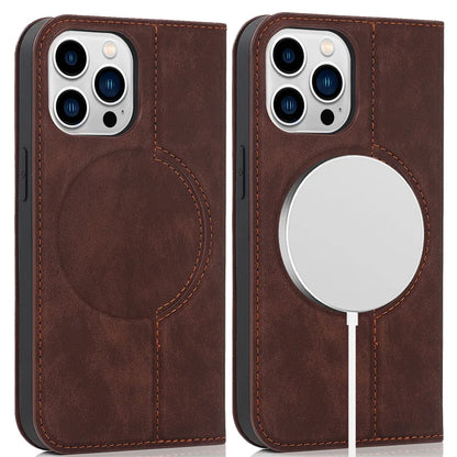 For Magsafe Wallet Leather Flip Case For iPhone 12 13 14 15 16 Pro Max mini Magnetic Wireless Charging Book Folio Cover
