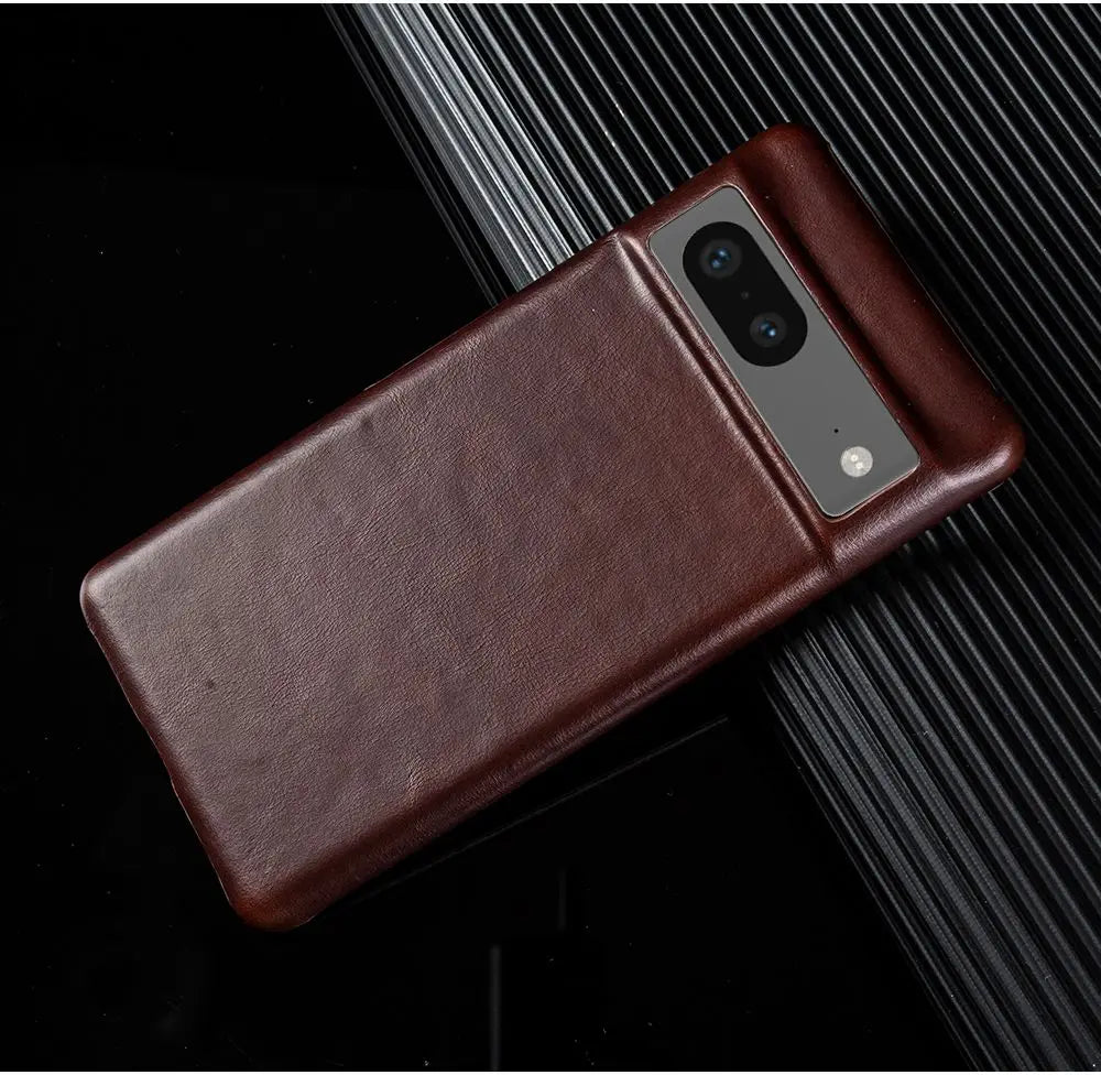 For Google Pixel 7 Case Luxury Oil Wax Genuine Leather Cover Pixel 6A 8Pro 7Pro 5A Capa Protective Etui Back Coque Carcasa Shell