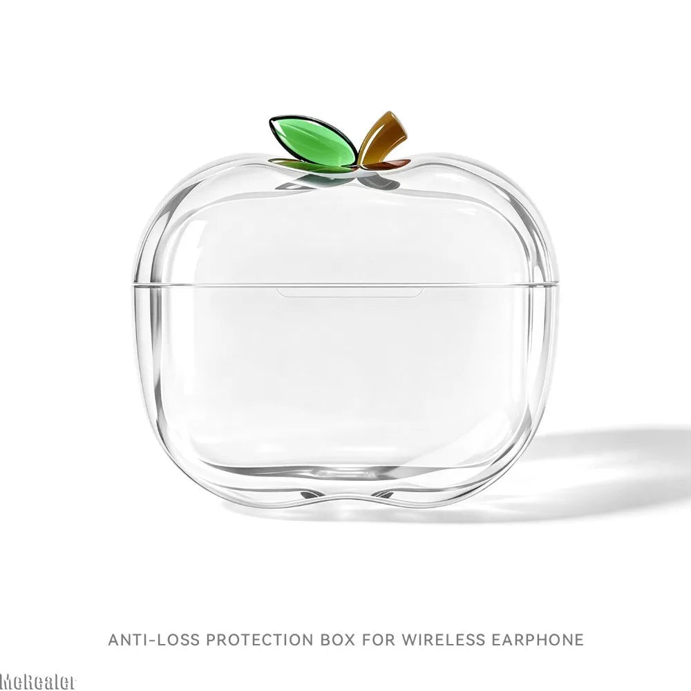 New Translucent Apple Shape Headphone Case TPU Gold Silver Red Green for Airpods Pro 1/2/3 4