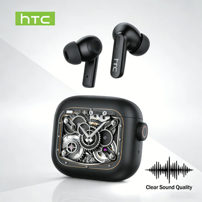 Headphones Bluetooth 5.2 TWS HTC Wireless Earphones Sports Earbuds With Microphone Full HD LCD Display Control Music Headset