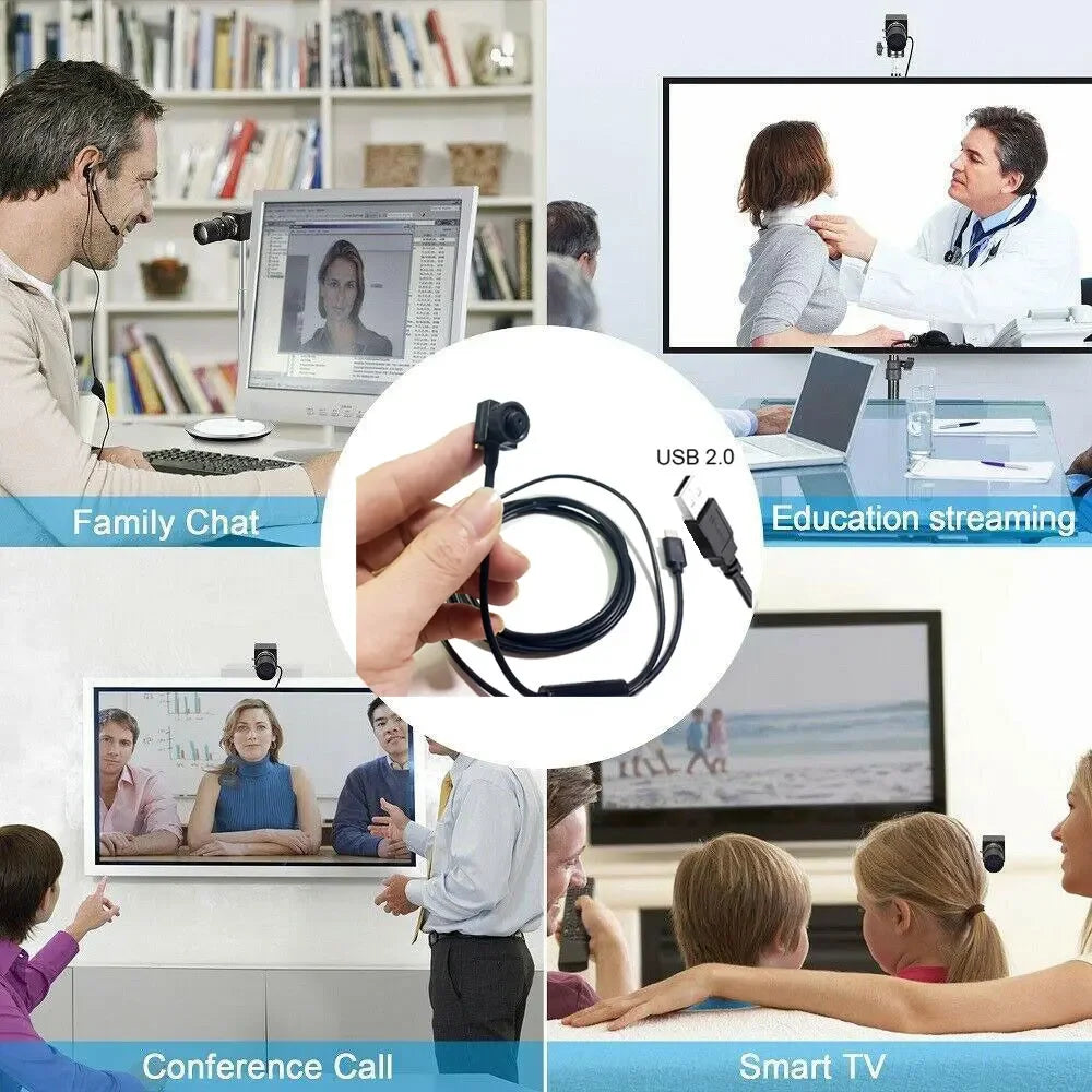 mini Laptop USB Camera Video CCTV Web Camera for computer 1080P HD Surveillance Webcams OTG Type-C Android USB 2.0 PC VLC Player