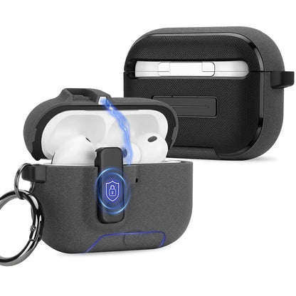Magnetic Lock Case For Airpods Pro 3 with Kickstand Keychain & Lanyard Shockproof Drop-Proof Cover Men Women For Airpods Pro 3