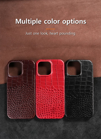 for Magsafe Case for iPhone 15 16 17 18 Pro Max Air 18Pro Natural Cowhide Leather Magnetic Protector Luxury Phone Back Cover
