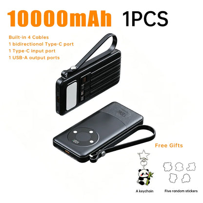 Oloey 2026 100000mAh Power Bank, 120W Super Fast Charging, Large Capacity, Built-in 4 Cables, Portable External Battery Charger