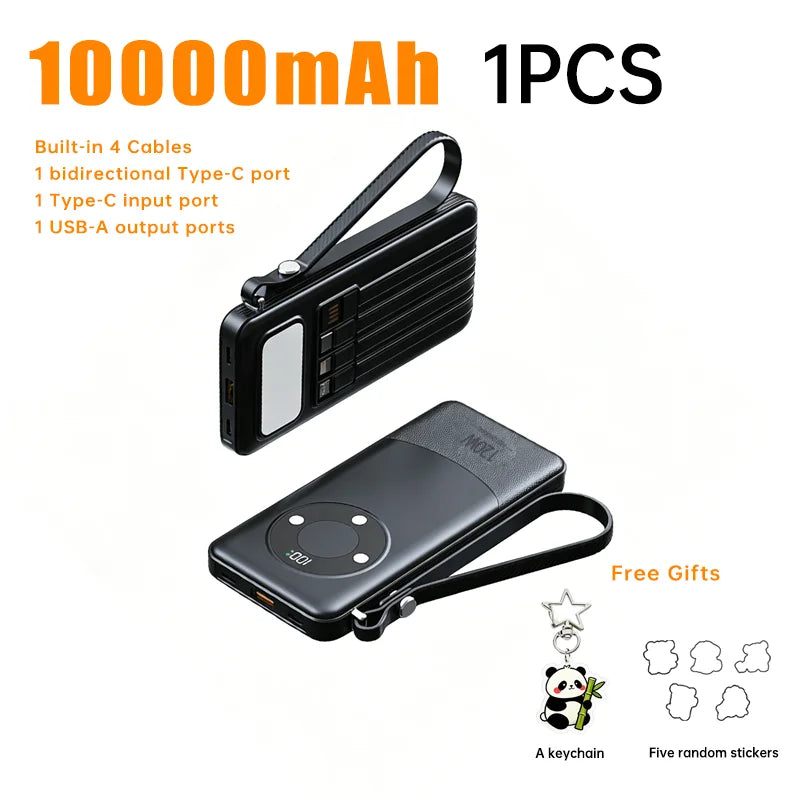 Oloey 2026 100000mAh Power Bank, 120W Super Fast Charging, Large Capacity, Built-in 4 Cables, Portable External Battery Charger