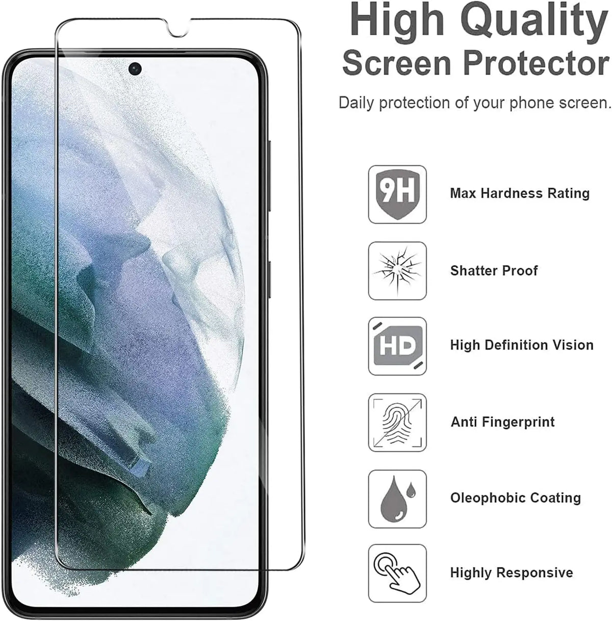 1/4Pcs Tempered Glass Screen Protector for Samsung Galaxy S24 - Smartphone Protection Suitable for Samsung S24 Series