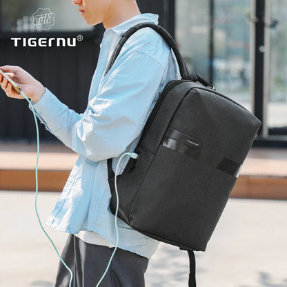 Tigernu Thin Backpack Men Laptop Backpack 15.6inch Bags College School Backpack Slim Backpack Male Travel Backpack USB Knapsacks