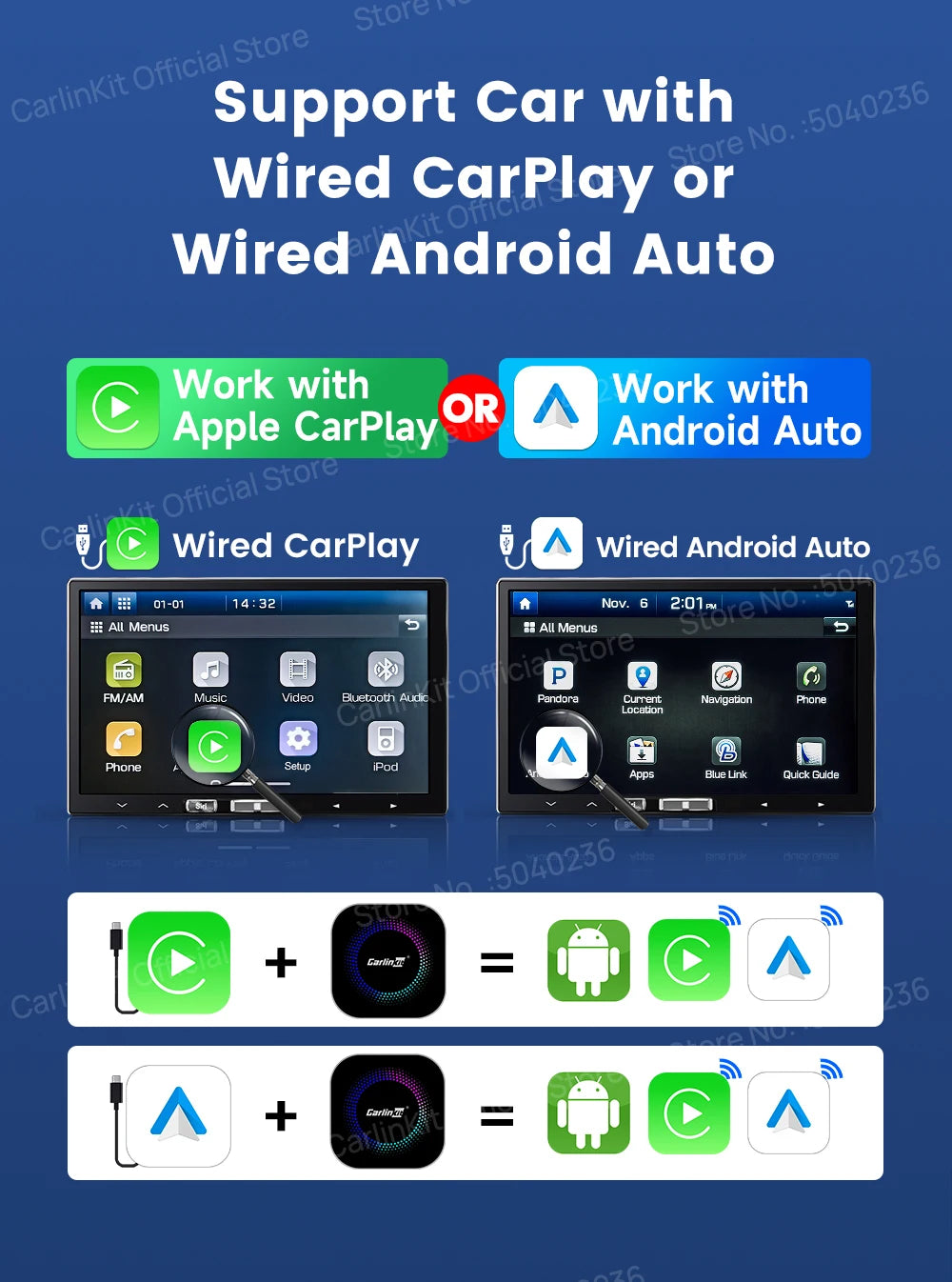 CarlinKit TV Box S2F Android 13 CarPlay Ai Box SM6225 8 Cores Wireless CarPlay Android Auto Video Streaming Box 4G LTE &WiFi GPS