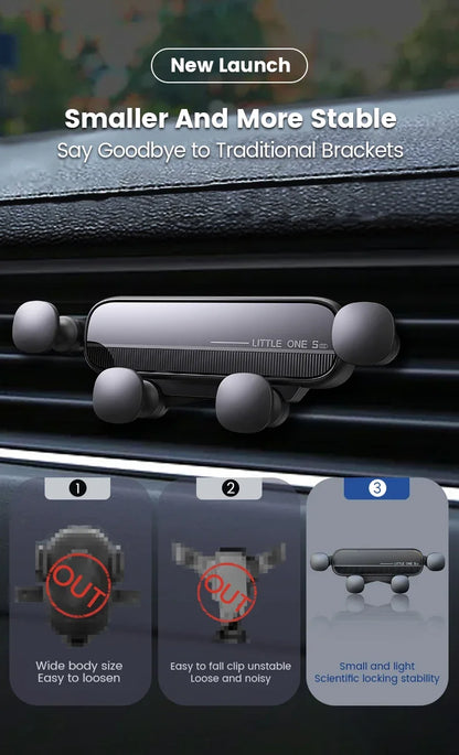 Gravity Car Phone Holder Air Vent Mount Cell Phone Holder in Car Mobile Support For iPhone16 15 14 13 12 Xiaomi GPS Stand