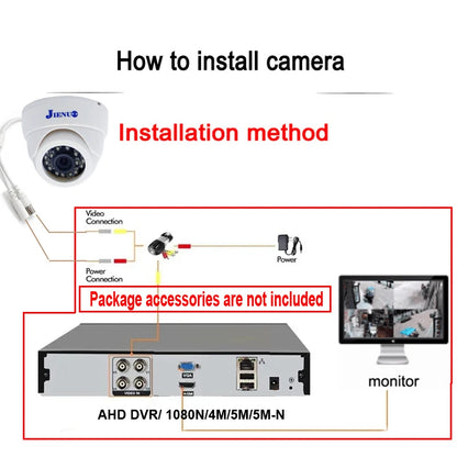 JIENUO 4K CCTV AHD 1080p Camera White Dome Security Infrared Night Vision 5MP TVI CVI 2mp Video Home Front Rear View Cam System
