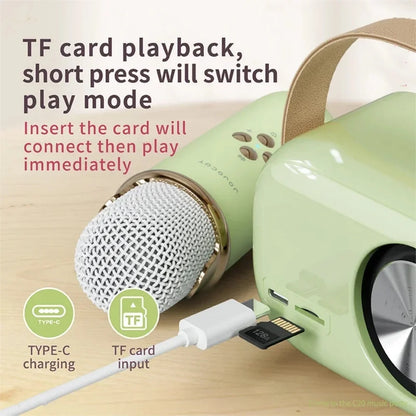 Karaoke Portable Wireless Bluetooth Speaker With Microphone Machine Radio FM Caixa De Som Mini Sound Box Music Small Column Mp3