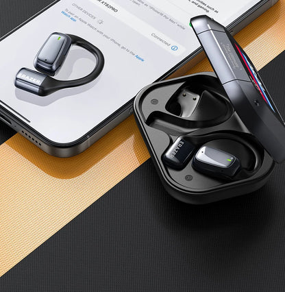 HTC NE25 Bluetooth Earphones AI Translator Earbuds Noise Lightweight Earbuds LCD Touch Screen Wireless Headphones 60h Long Life