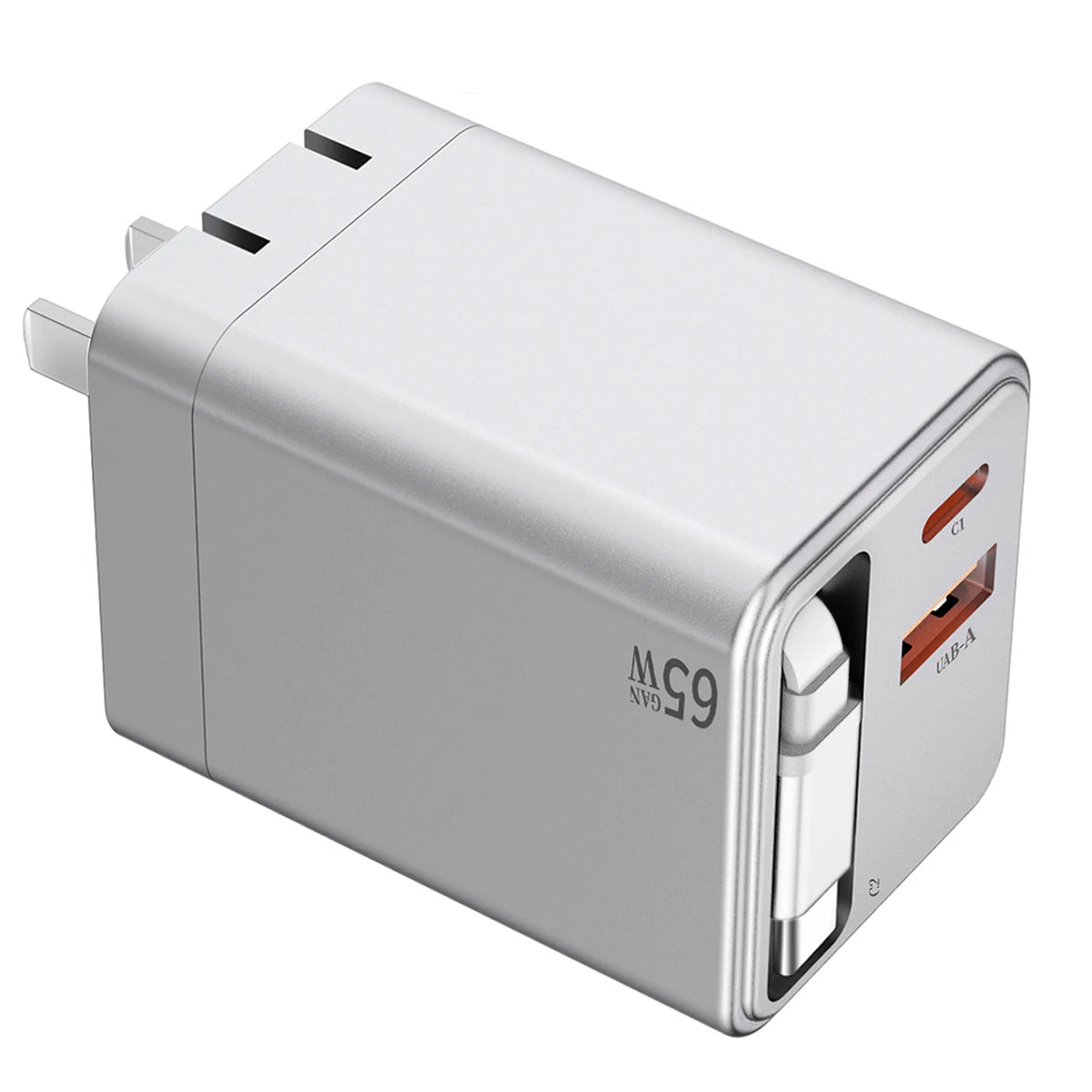 3 IN 1 65W Fast Charging Power Adapter USB C Wall Charger, PD Power Adapter + QC Wall Plug Multiport USB A