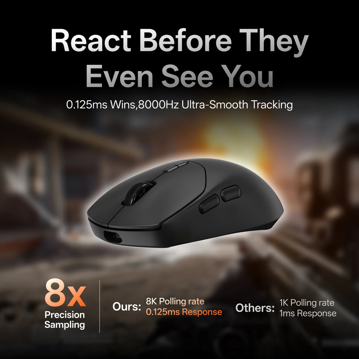 Rapoo VT1 MAX / VT1 Wireless Gaming Mouse 30K/26K DPI True 8K Wireless Polling Rate 49g Lightweight Up to 750 Hour Battery 10 Programmable Buttons On-Board Memory Esports Laptop Gaming Mice Compatible with Windows Mac