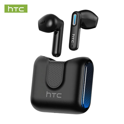 HTC Wireless Bluetooth Earphones Low Latency Gaming Headphones USB-C 30Hrs Playback Comfortable Earbuds With Noise Canceling Mic
