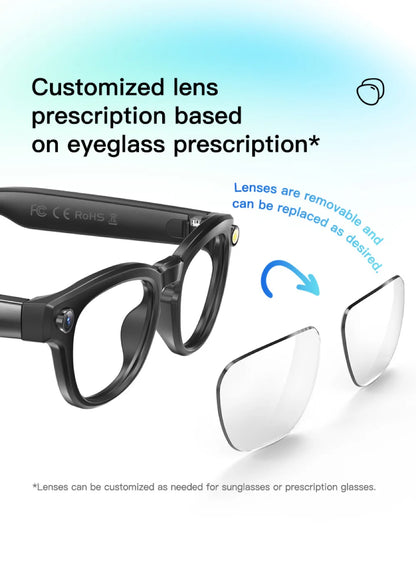 AI Shooting Smart Glasses Blue Tooth Call Automatic Color Changing Lenses Real Time Translation Music 4K Camera Men Women
