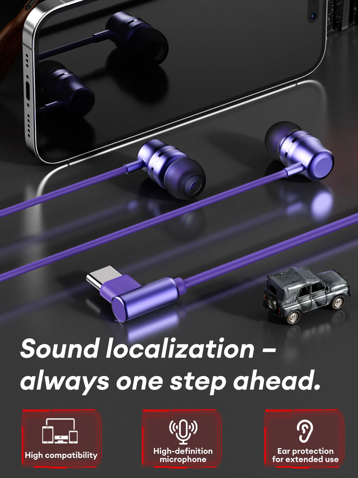 Lenovo YF38 Wired Earphones Type-C/3.5mm Gaming Headphones HiFi-level Dynamic Sound Ultra-low Latency Earbuds W Mic Tangle-Free