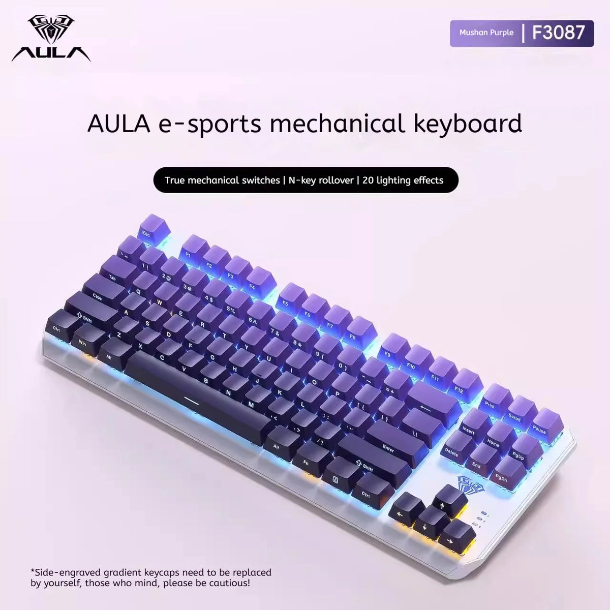 AULA F3087 Pro/F3087 Mechanical Keyboard 75% Layout Backlight Wired Full Key No Punch for Office E-Sport Gaming Keyboard