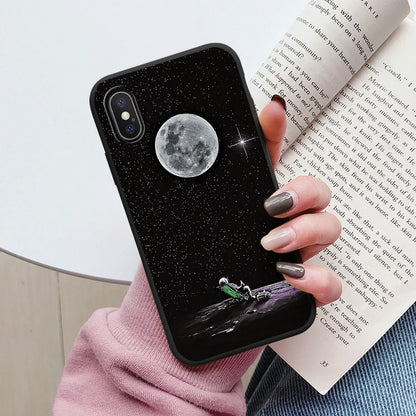 Flowers Funda For Phone Case iPhone X XS MAX XR Capa Soft Silicone Cute Cat Bear Back Cover For iPhone XR Bumper Women Anti-Fall