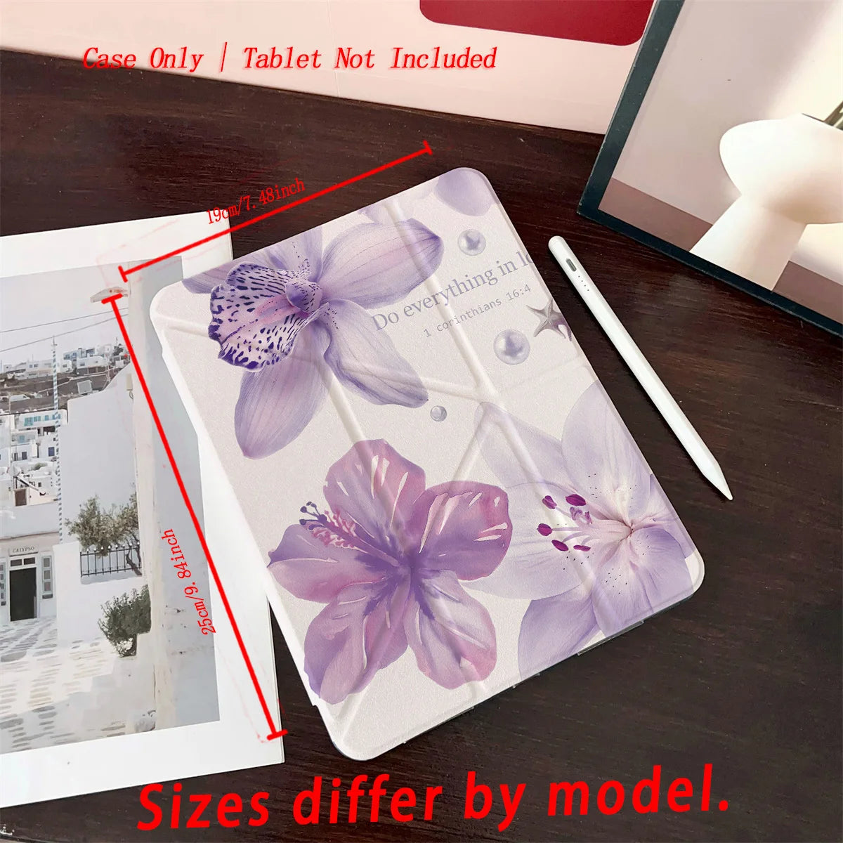 Y-Shape Foldable Stand Fresh Printed iPad Case, Auto Sleep/Wake, Fashion Minimalist Style, Fits Various Apple Models . 8 Styles