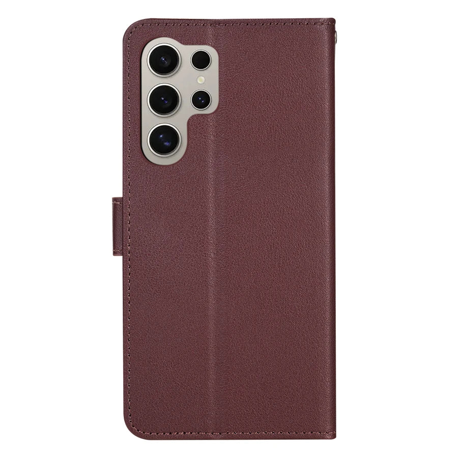 Wallet With Card Slot Magnetic Flip Leather Case For Samsung Galaxy S25 FE S24 Ultra S23 S22 S21 S20 FE S10 Plus S9 Card Bag