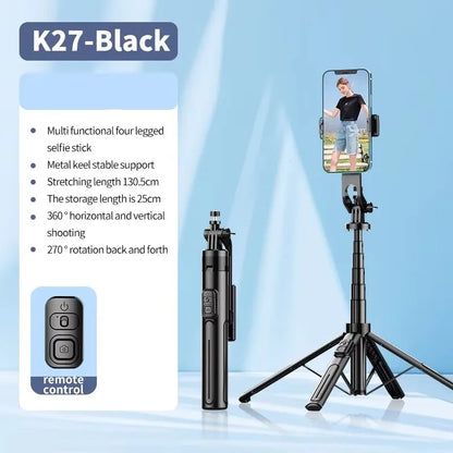 FANGTUOSI New Selfie Stick Universal Bluetooth Four-legged Tripod 1.3 Meter Mobile Phone Stand Anti-shake Live Broadcast