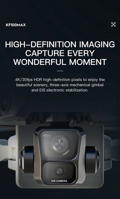 Teeggi KF100 MAX GPS RC with screen Drones With 4K HD Camera Profesional 3-Axis Gimbal obstacle avoidance 6KM Foldable RC Dron