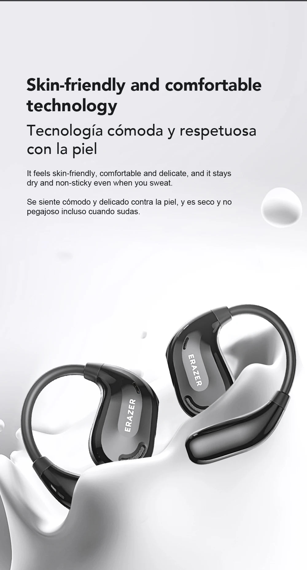 Erazer XT66 Intelligent Translator Earphone Wireless Headphones Bluetooth Earbuds Real-time Translate Equalizer APP Built-in Mic