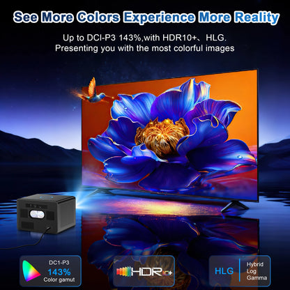 HORLAT Sealed Optical Google TV Projector 3500ANSI Bluetooth Voice Control Auto Focus WiFi 6 4K UHD Home Theater Movie Projector