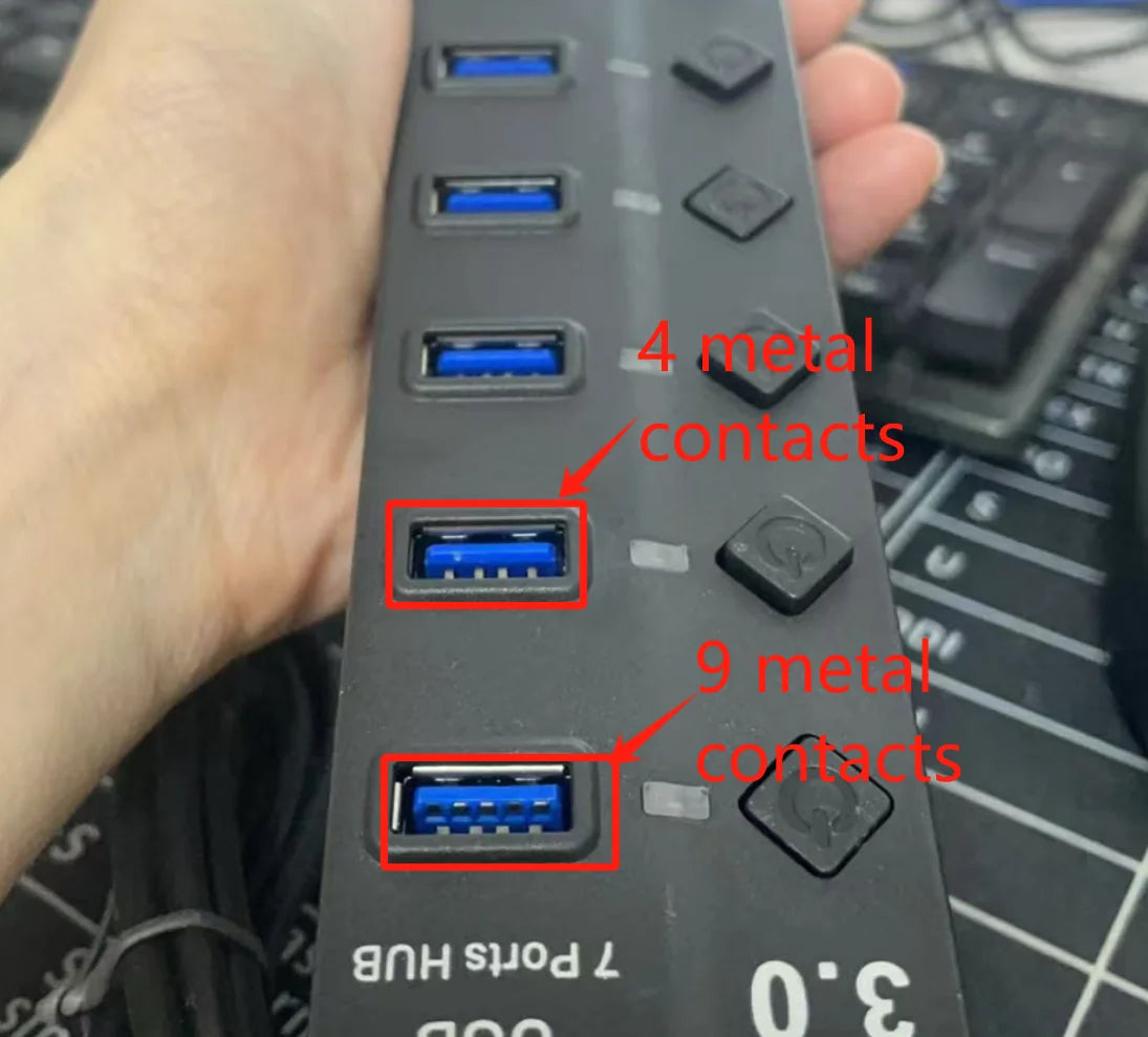 USB Hub 3.0 Multiprise USB High Speed Splitter 7 Port 5Gbps Hub Power Adapter with Switch Long Cable with Multiple Expander Hub