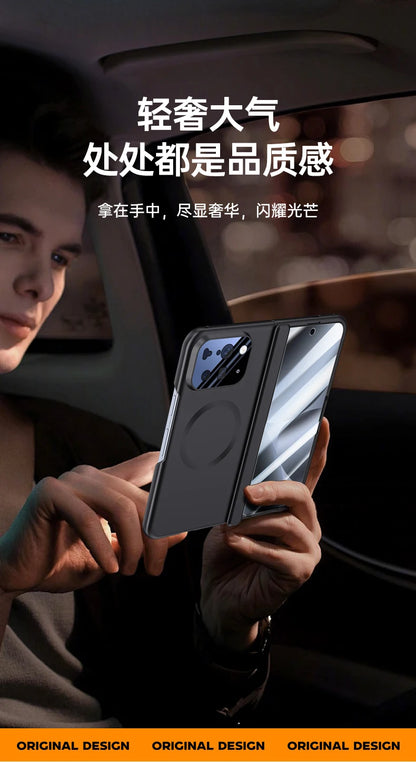 For Google Pixel 10 Pro Fold Case Magsafe Matte Spring Hinge Lens Screen Protector Full Protection All-inclusive Cover