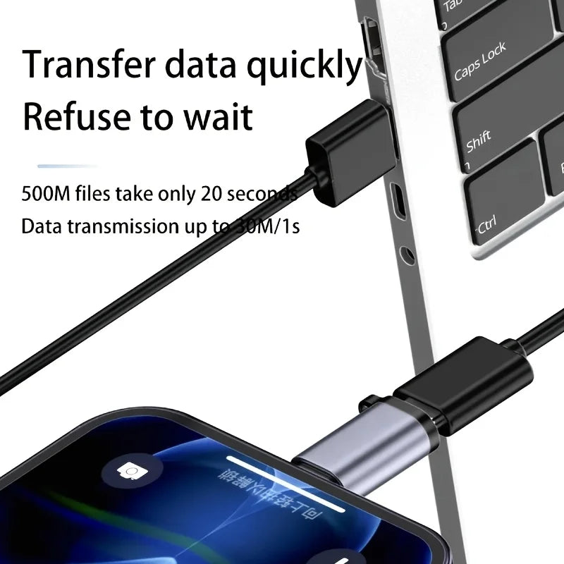 Micro USB To Type C Adapter Mini USB To USB C 480Mbps Fast Data Charging Connector USBC To Lightning Adapter For iphone Android