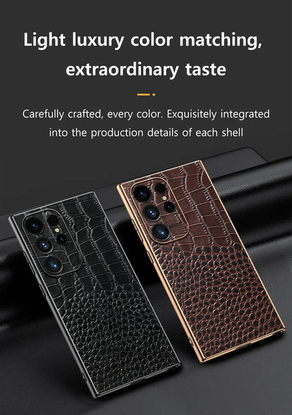 Genuine Leather Phone Case for Samsung Galaxy S 25 24 S24 S23 S25 Ultra S25ULtra S24ULtra S25 Plus Luxury Full Protection Cover