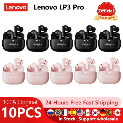 10pcs Lenovo LP3 Pro Wholesale 2pcs Original LP3 Pro Wireless Bluetooth Headphones HiFi Stereo Earbuds Noise Reduction With Mic