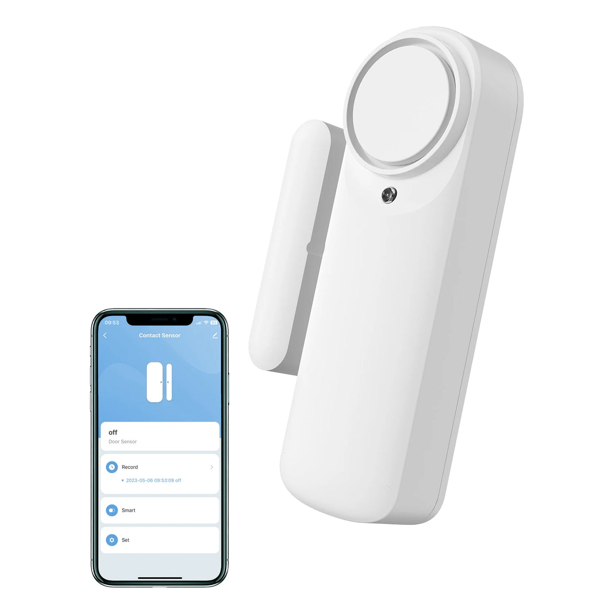 Tuya WiFi Bluetooth Door Window Sensor Alarm, Smart Home Security Contact Sensor Works with Alexa Google Assistant