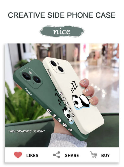 Sleepy Panda Phone Case For iPhone 16 16e 15 14 13 12 11 Pro Max Mini X XR XS SE2020 8 7 Plus 6 6S Plus Cover