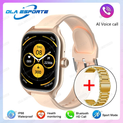 2026 New Smart Watch For Android IOS 2.01Inch Color Screen Bluetooth Call Blood Oxygen/Pressure Monitoring SmartWatch Women HT30