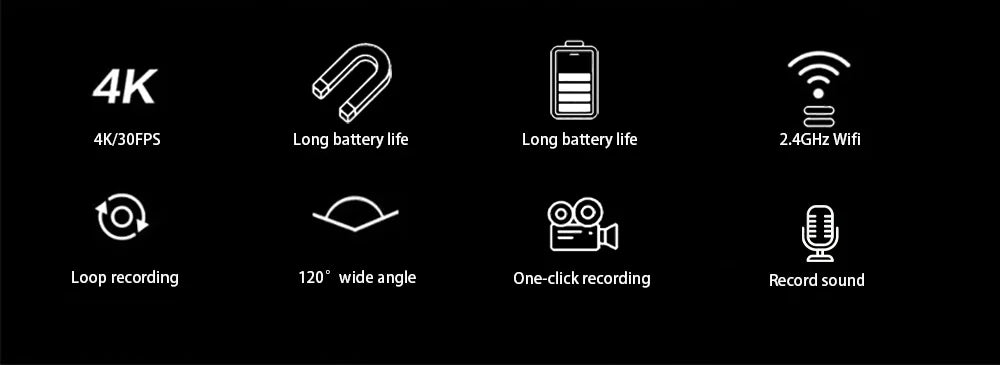 4K HD Mini Vlog Camera with WiFi Wireless Portable Action Body Cam for Sports Travel Photography Pocket Sized Video Recorder