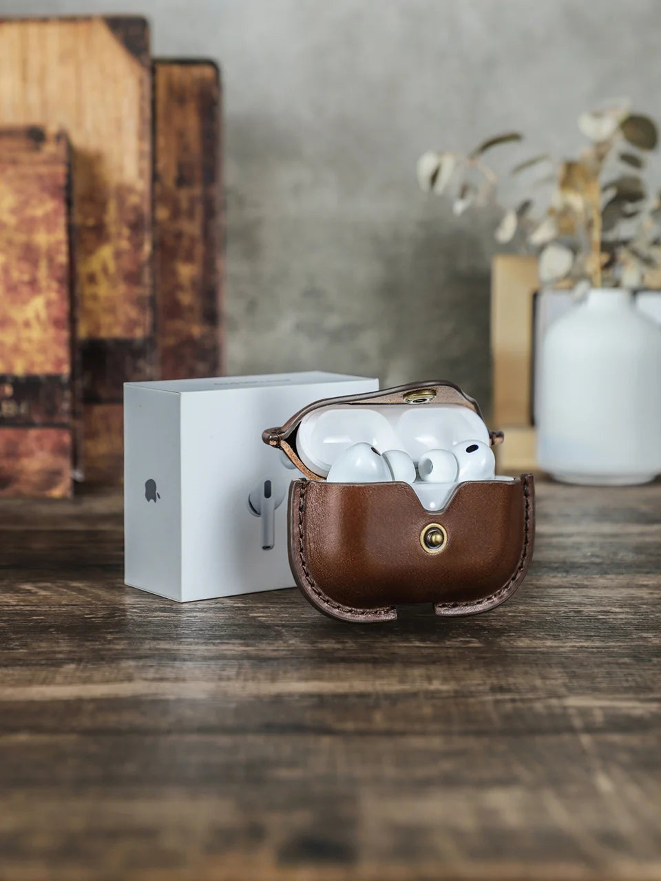 Genuine Leather Cover for AirPods Pro 3 Case Airpod Pro 2nd 1st generation Bluetooth Wireless Headphones Charging Box with Hook