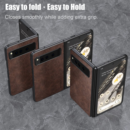 PU Leather Case for Google Pixel Fold 5G Simply Business Style Hard PC with PU 2in1 Material