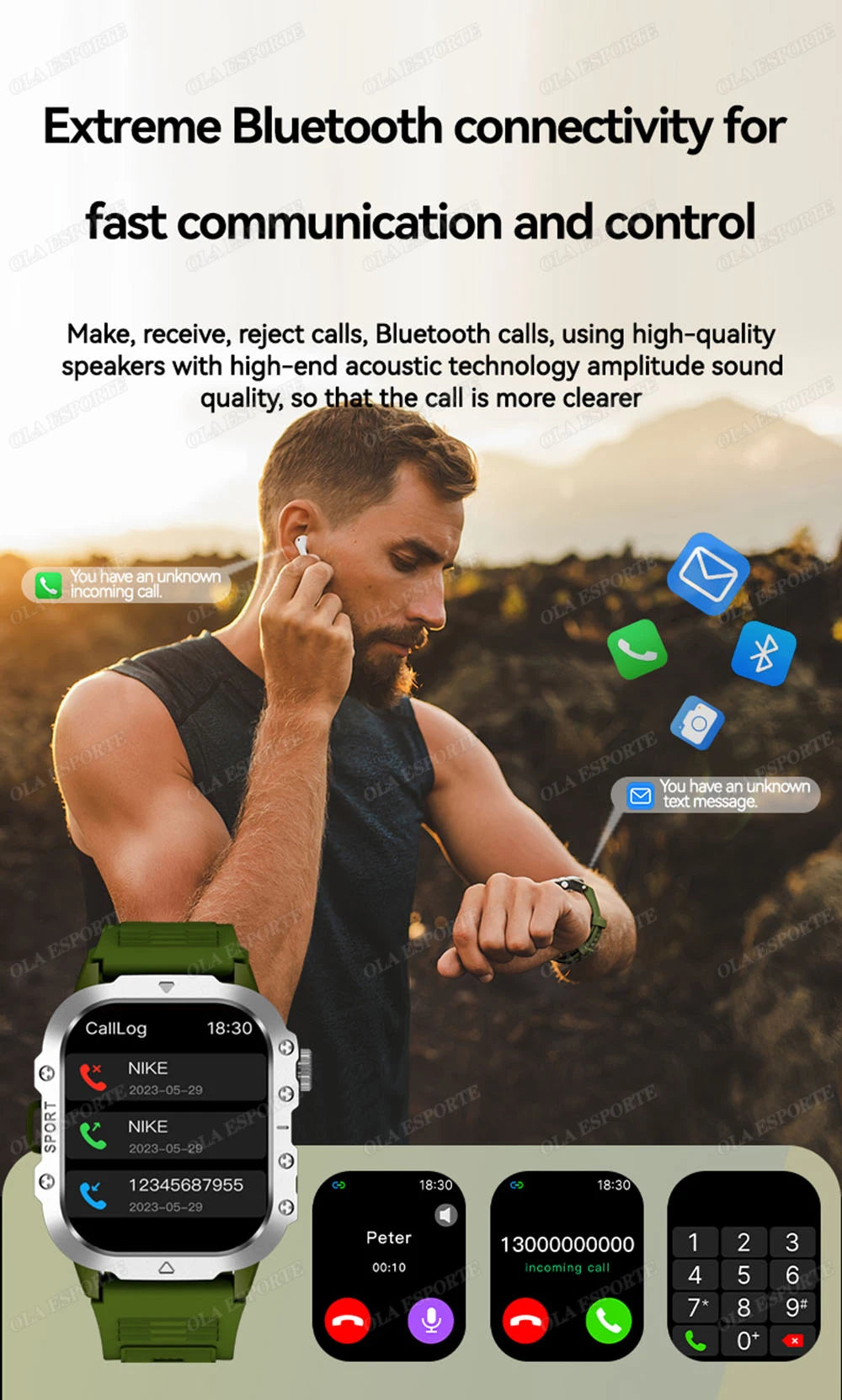 2026 New Rugged Military GPS Smart Watch Men Bluetooth Call Health Monitoring Sports 5ATM Waterproof Smartwatches Man Pk HT30