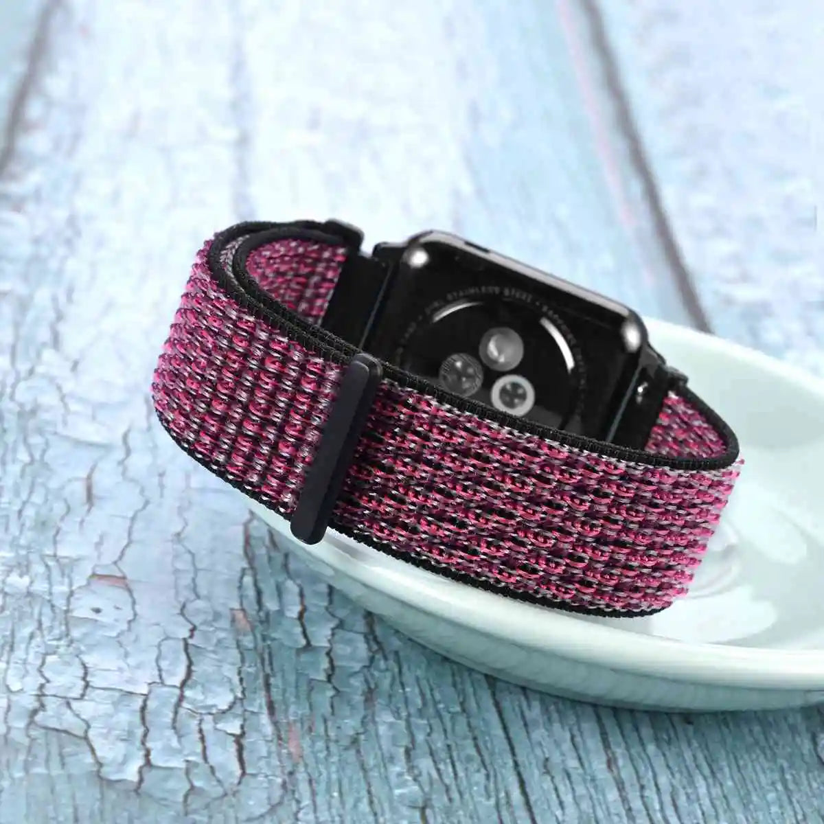 WOCCI 2PCS Nylon Watch Strap for smart watch 18mm 20mm 22mm bracelet belt for men women with hook and loop fastener watchband