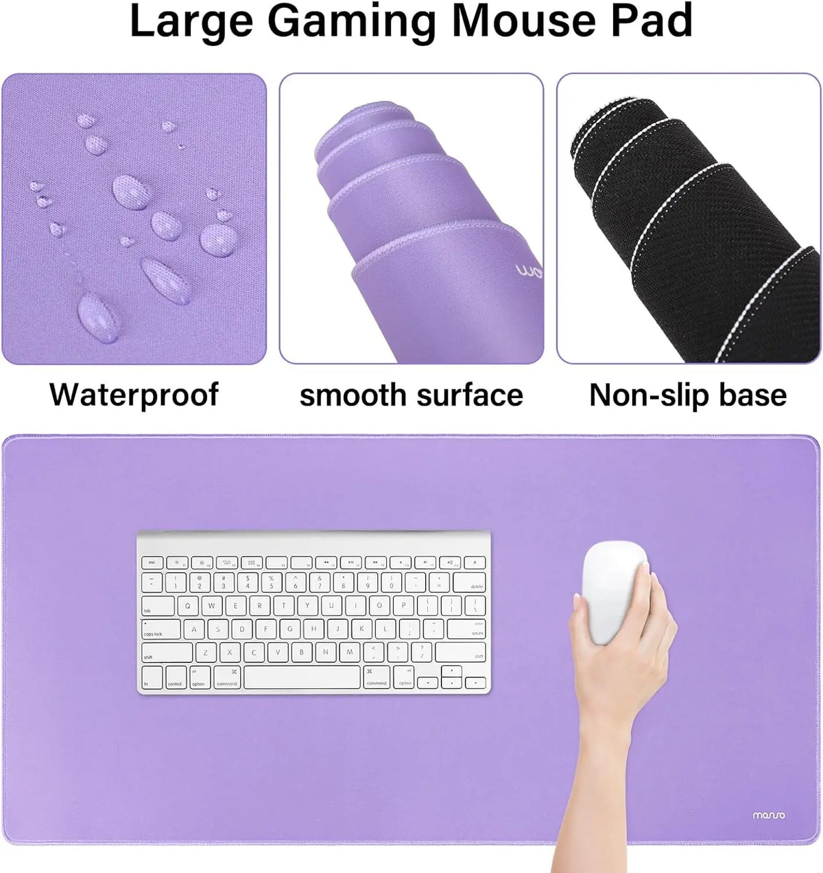 Keyboard Mouse Pad Set Large Gaming Mousepad&Keyboard Wrist Rest&Mouse Wrist Rest&Coaster Ergonomic Non-Slip Mousepad Cushion