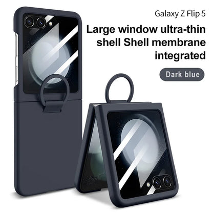 Hot Skin Feel Glass Case for Samsung Galaxy Z Flip 7 FE 6 5 5G Fold Business Fashion Cover Anti-knock Cases for Flip5 Flip6