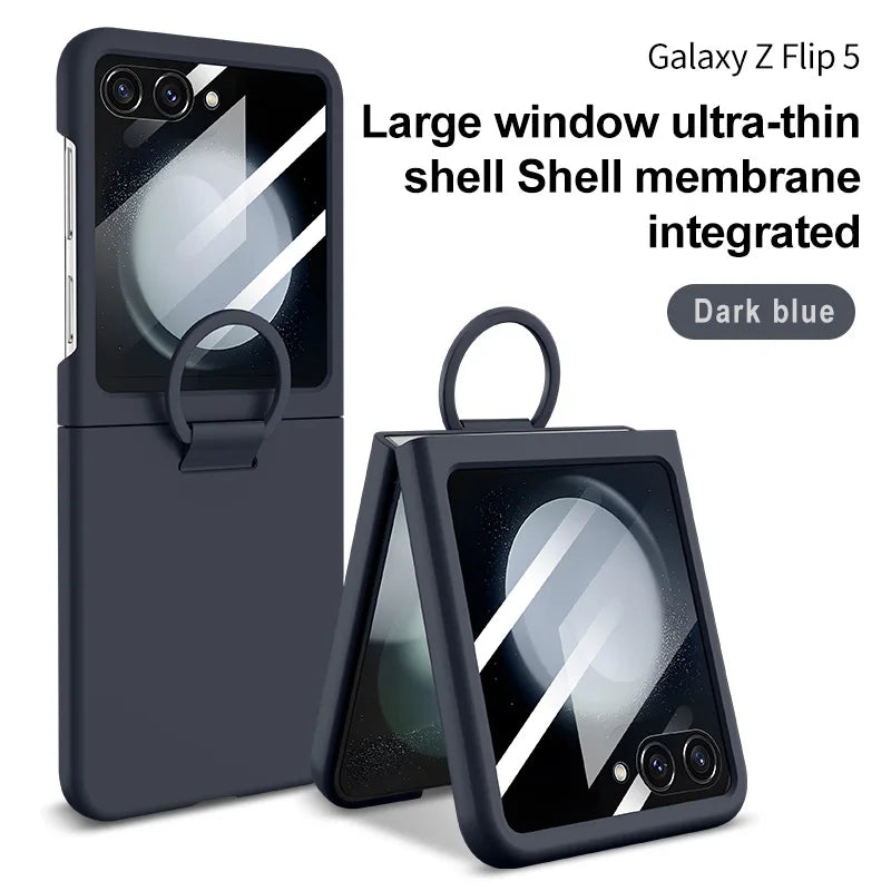 Hot Skin Feel Glass Case for Samsung Galaxy Z Flip 7 FE 6 5 5G Fold Business Fashion Cover Anti-knock Cases for Flip5 Flip6