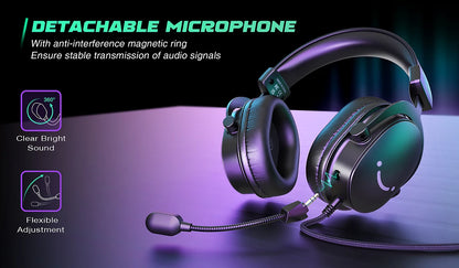 FIFINE Headset,3.5 mm Jack & USB Headphone with 7.1 Surround Sound/Volum Control/Mute Switch for PC / MAC / PS4 / PS5 Mixer-H9