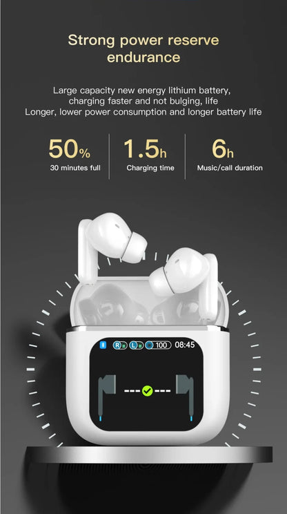 SE-60 TWS Touch Screen Bluetooth 5.4 Earphones ANC ENC Noise Cancelling Gaming Low Latency Stereo Wireless Earbuds Long Battery