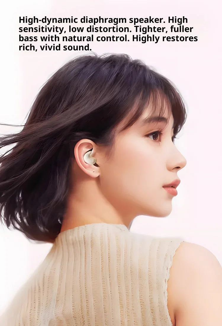Wireless In-Ear Bluetooth 5.3 Earphones High Sleepy Quality Wireless Earbuds with Long Battery Life Mini Digital Display Video