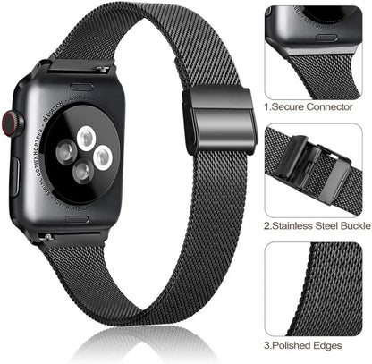 Milanese Strap for Apple Watch 44mm 40mm 45mm 41mm 46mm 42mm 49mm Metal Bracelet iWatch Series 12 11 10 Ultra 9 8 7 6 5 SE3 band