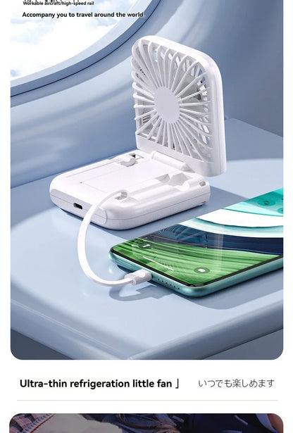 Summer Portable Ultra-thin Neck Small Fan F30 USB Charging Semiconductor Refrigeration Infinity Handheld Icing Fan